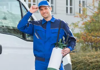 A pest control technician is seen. Albert’s Termite & Pest Control offcers pest control services.